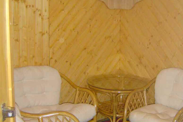 Sitzecke bei Sauna